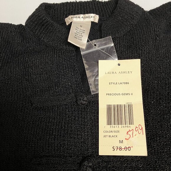 Laura Ashley Black Sweater long sleeve Size Medium Brand NEW with tags - Picture 5 of 12